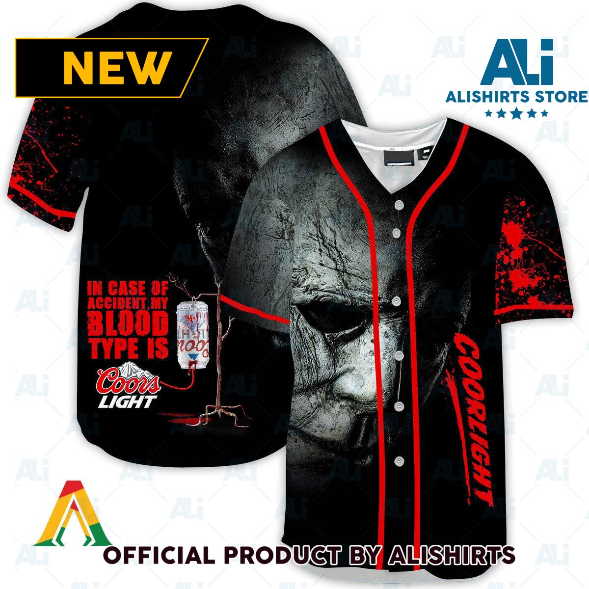 Halloween Horror Michael Myers Coors Light Baseball Jersey