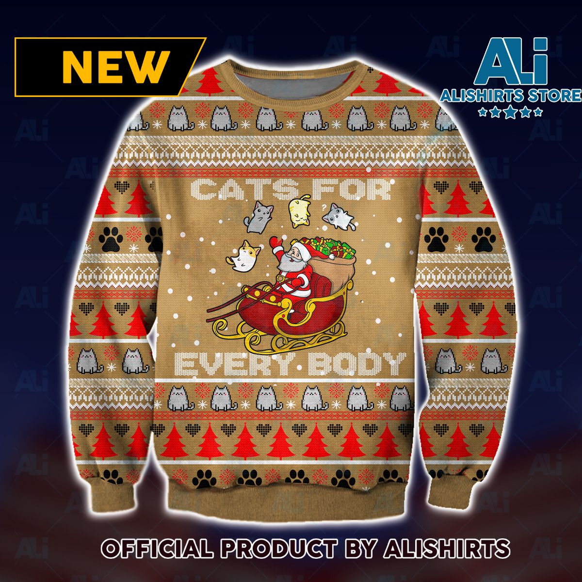 Cats for Everybody Ugly Christmas Sweater