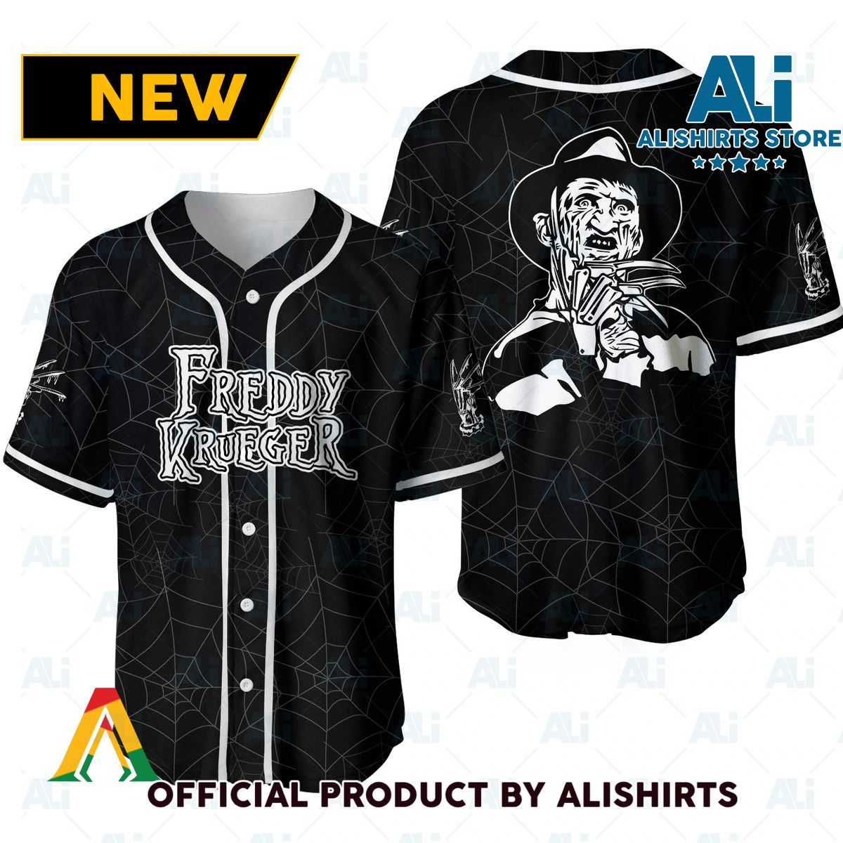 Halloween Spider Freddy Krueger Baseball Jersey