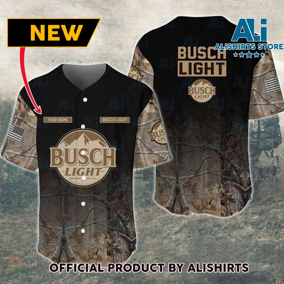 Personalized Deer Hunting Busch Light Baseball Jersey