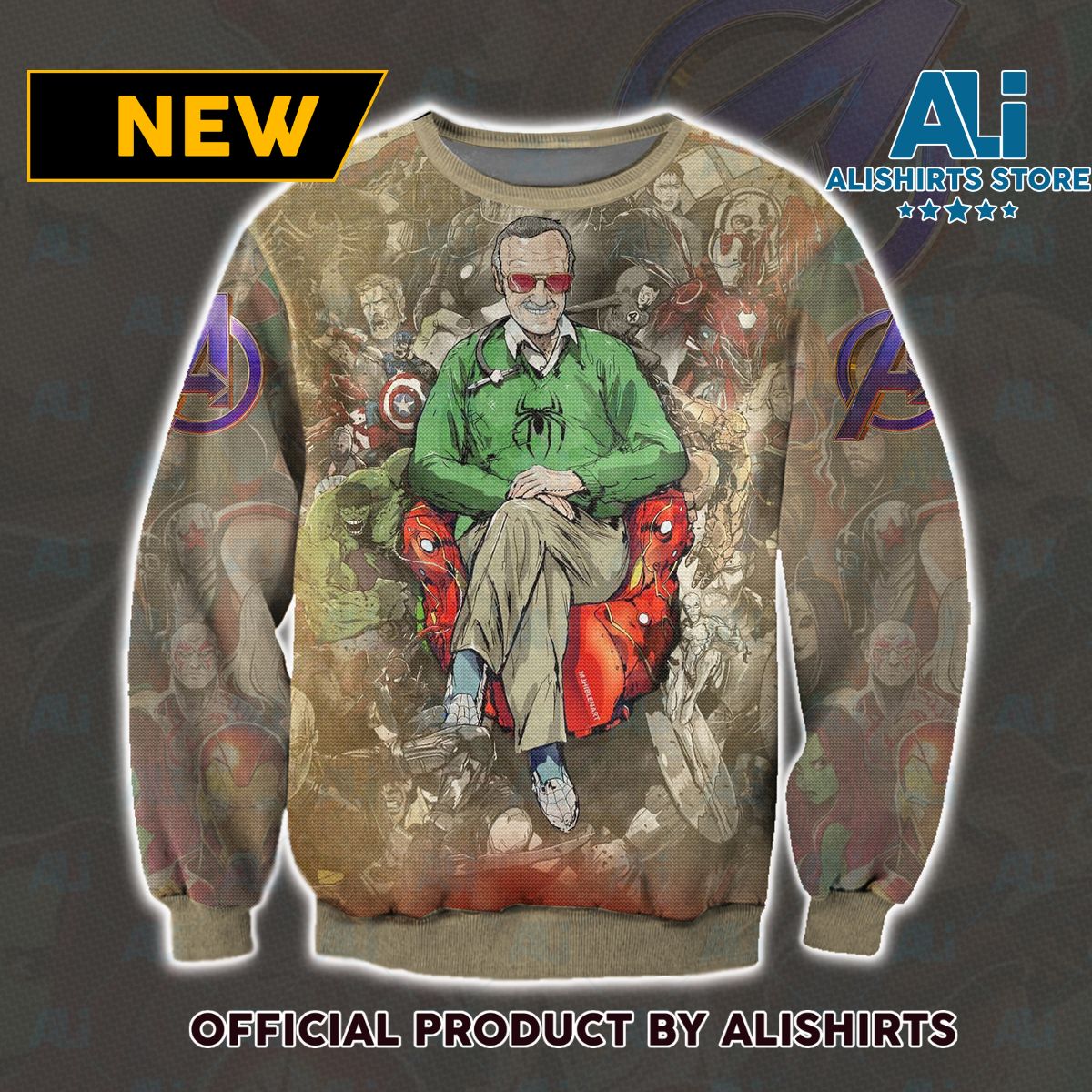 Stan Lee Excelsior Ugly Christmas Sweater