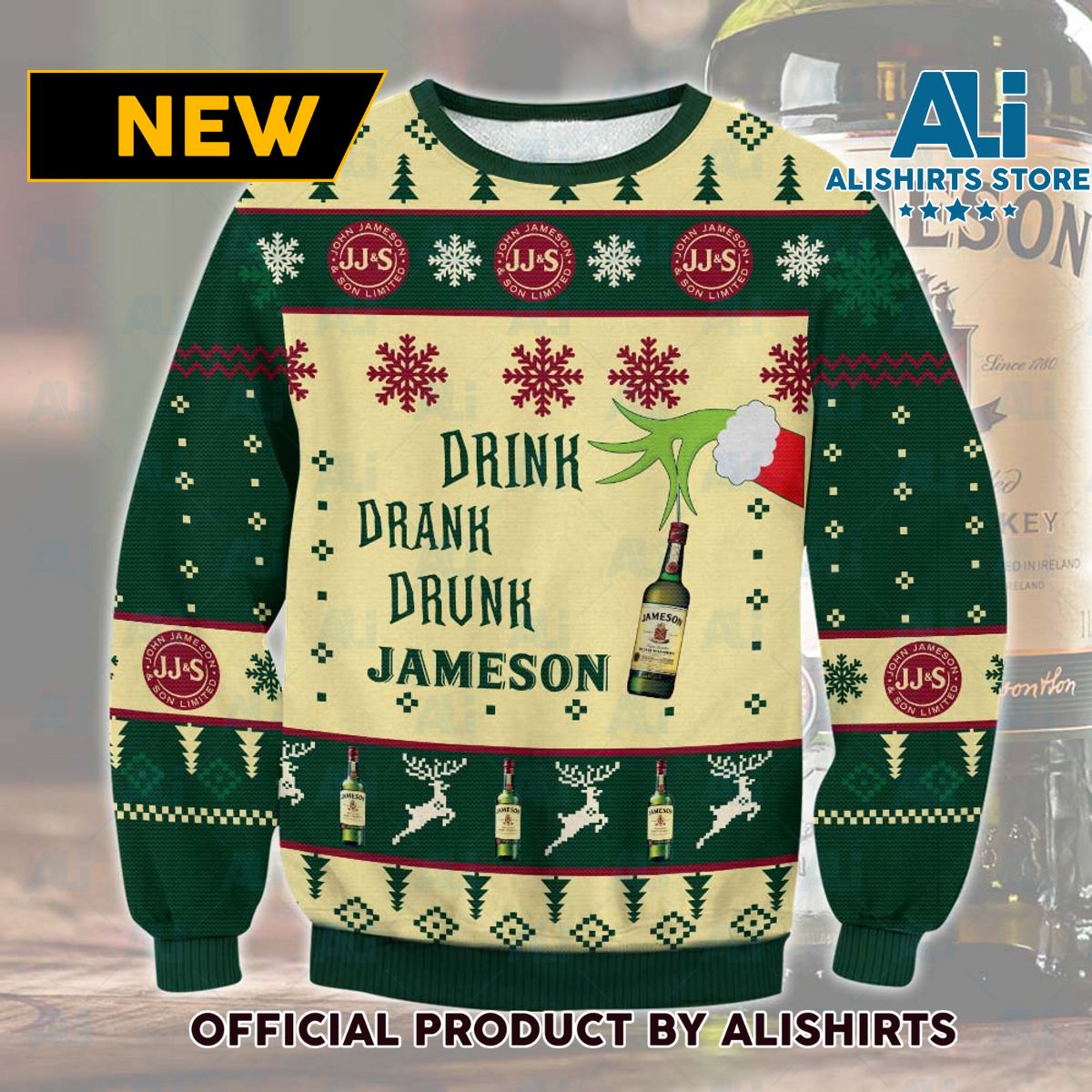 Jameson Drink Drank Drunk Ugly Christmas Sweater