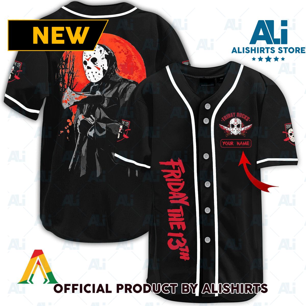 Personalized Horror Jason Voorhees Friday The 13th Jersey