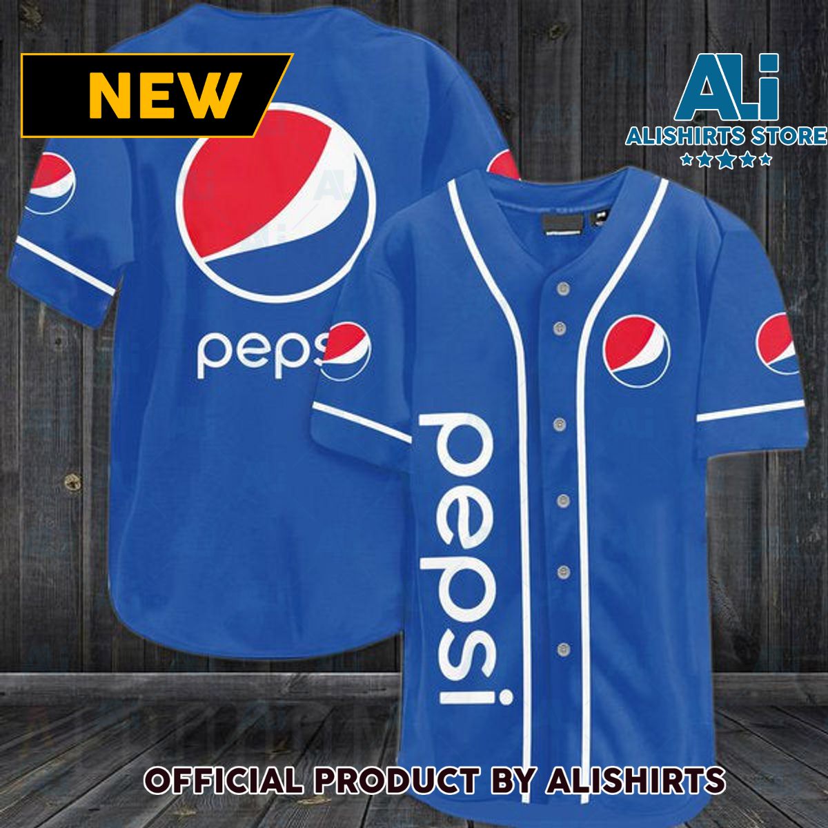 Blue Pepsi Baseball Jersey