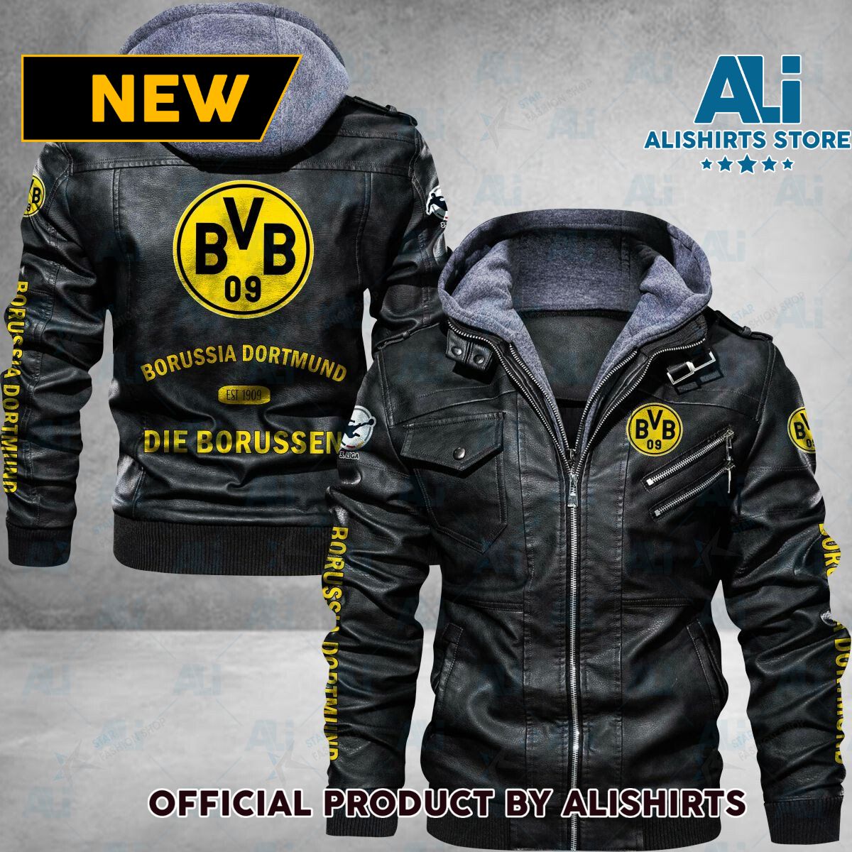 Bundesliga Borussia Dortmund II Logo Leather Jacket