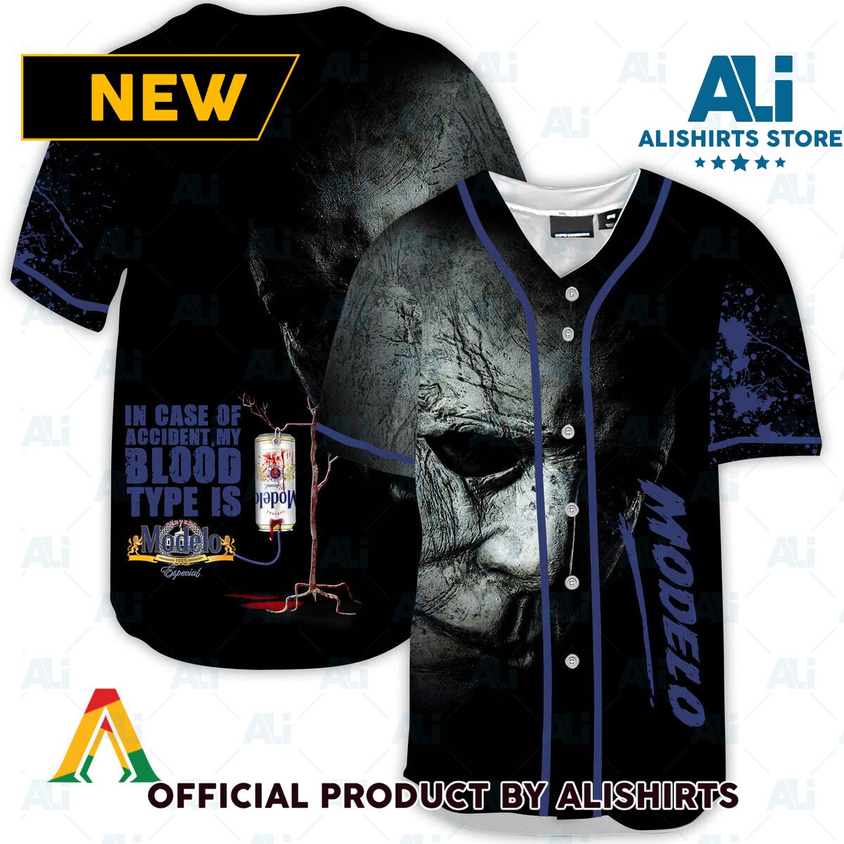 Halloween Horror Michael Myers Modelo Beer Baseball Jersey