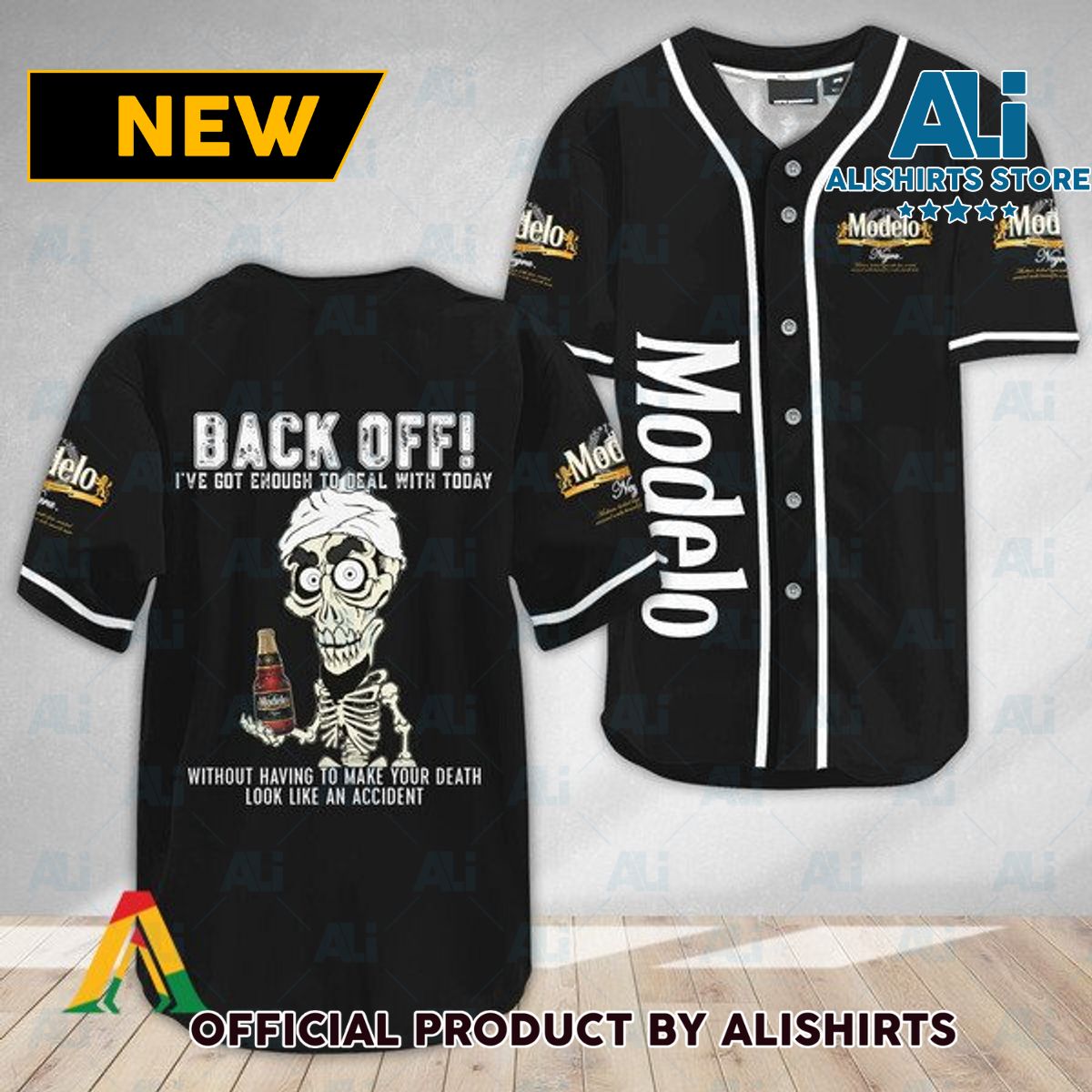 Achmed Back Off With Modelo Baseball Jersey