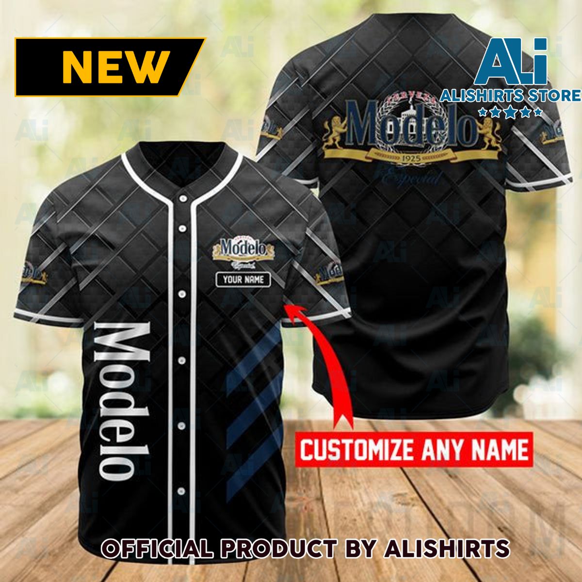 Personalized Black Modelo Beer Baseball Jersey