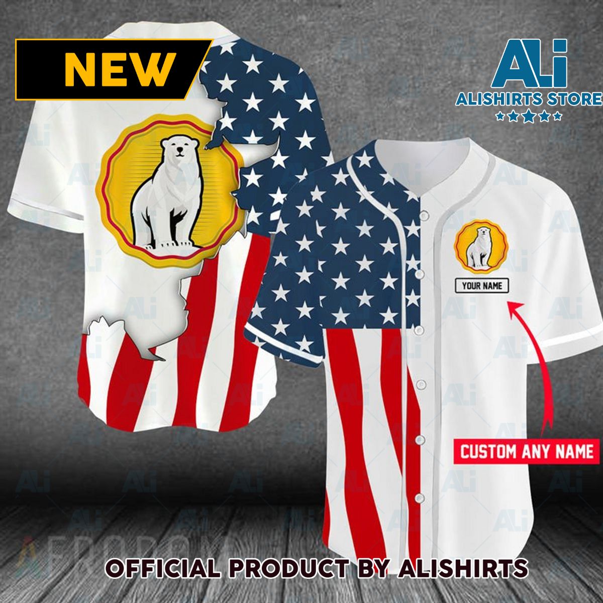 Personalized US Flag Bundaberg Baseball Jersey