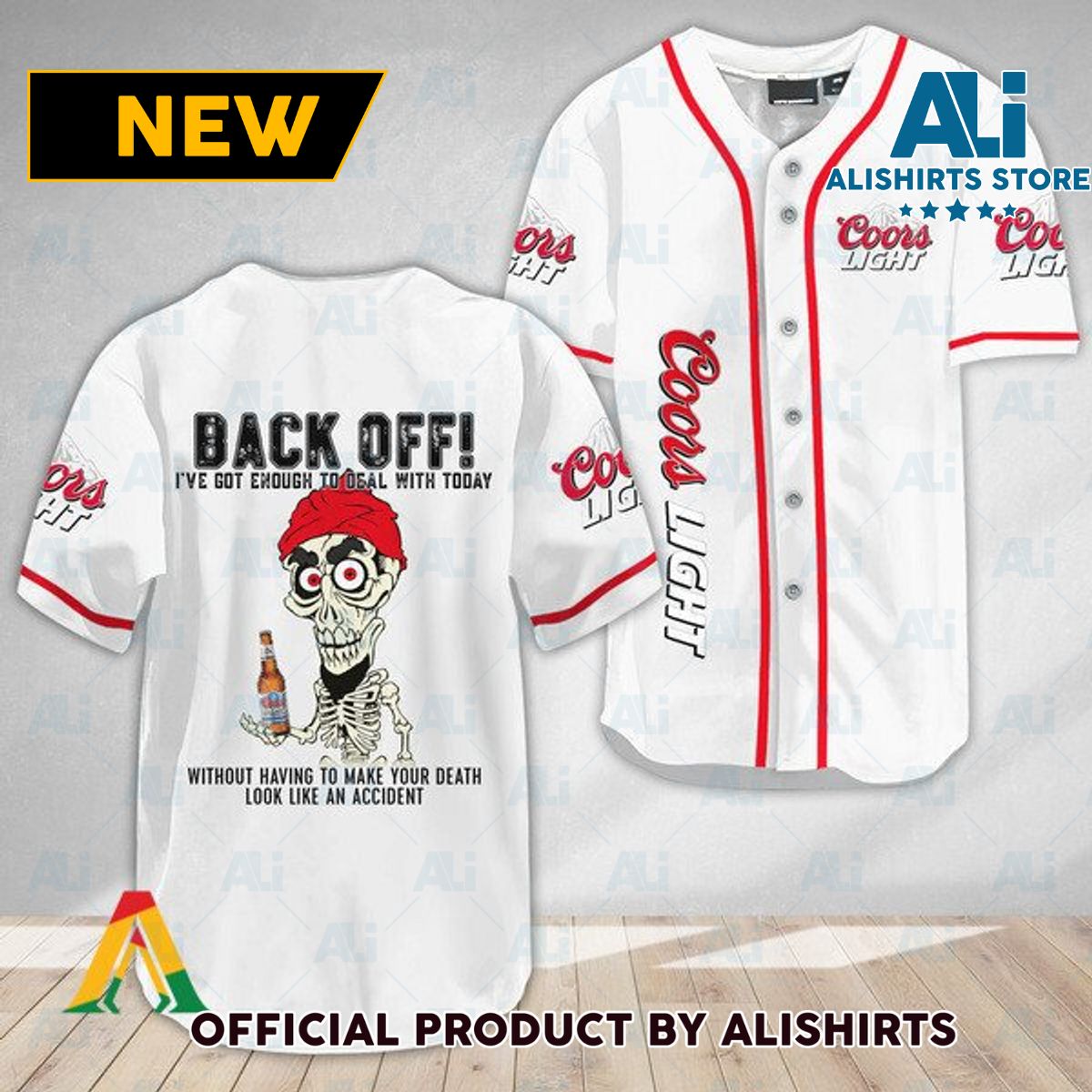 Achmed Back Off With Coors Light Baseball Jersey