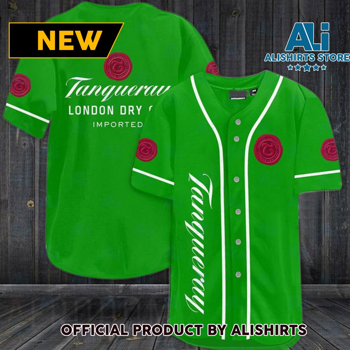 Green Tanqueray Gin Baseball Jersey