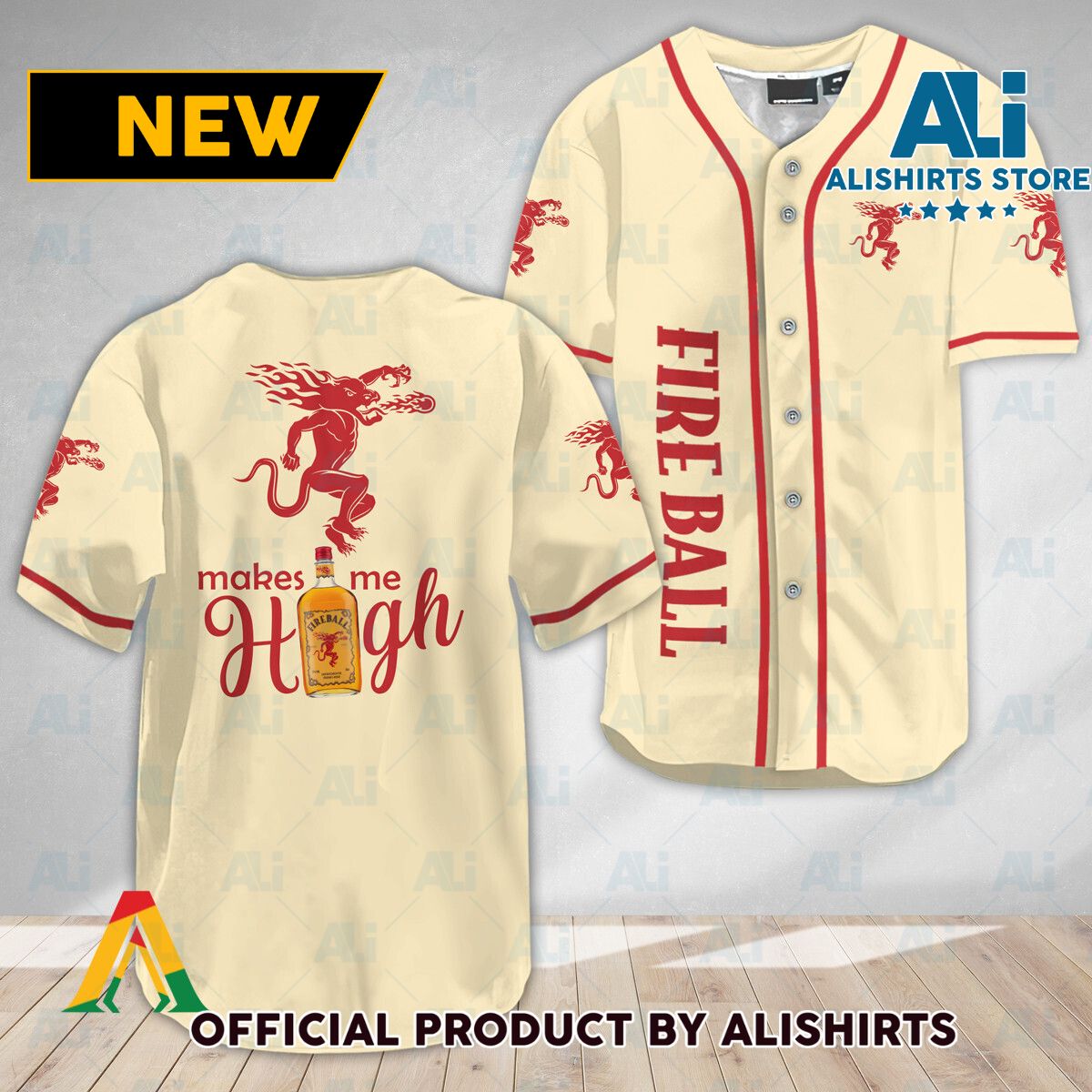 Fireball Whiskey Make Me High Baseball Jersey