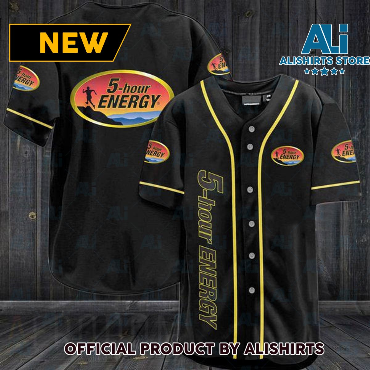 Black 5-hour Energy Baseball Jersey