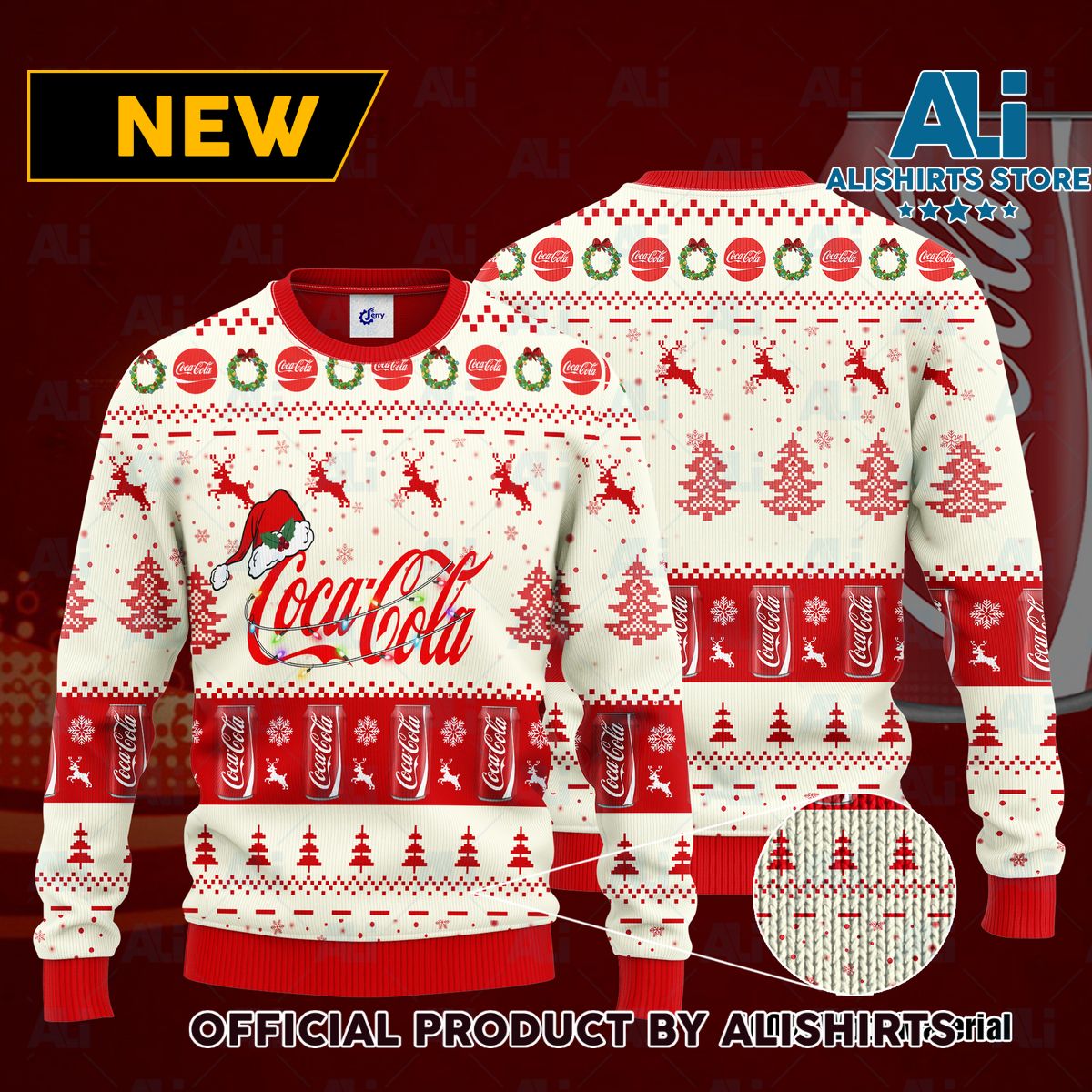 Coca Cola Santa Hat Christmas Ugly Christmas Sweater