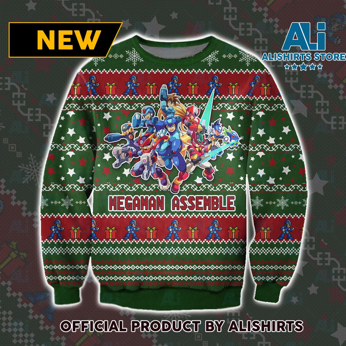 All Megaman Team Up Ugly Christmas Sweater