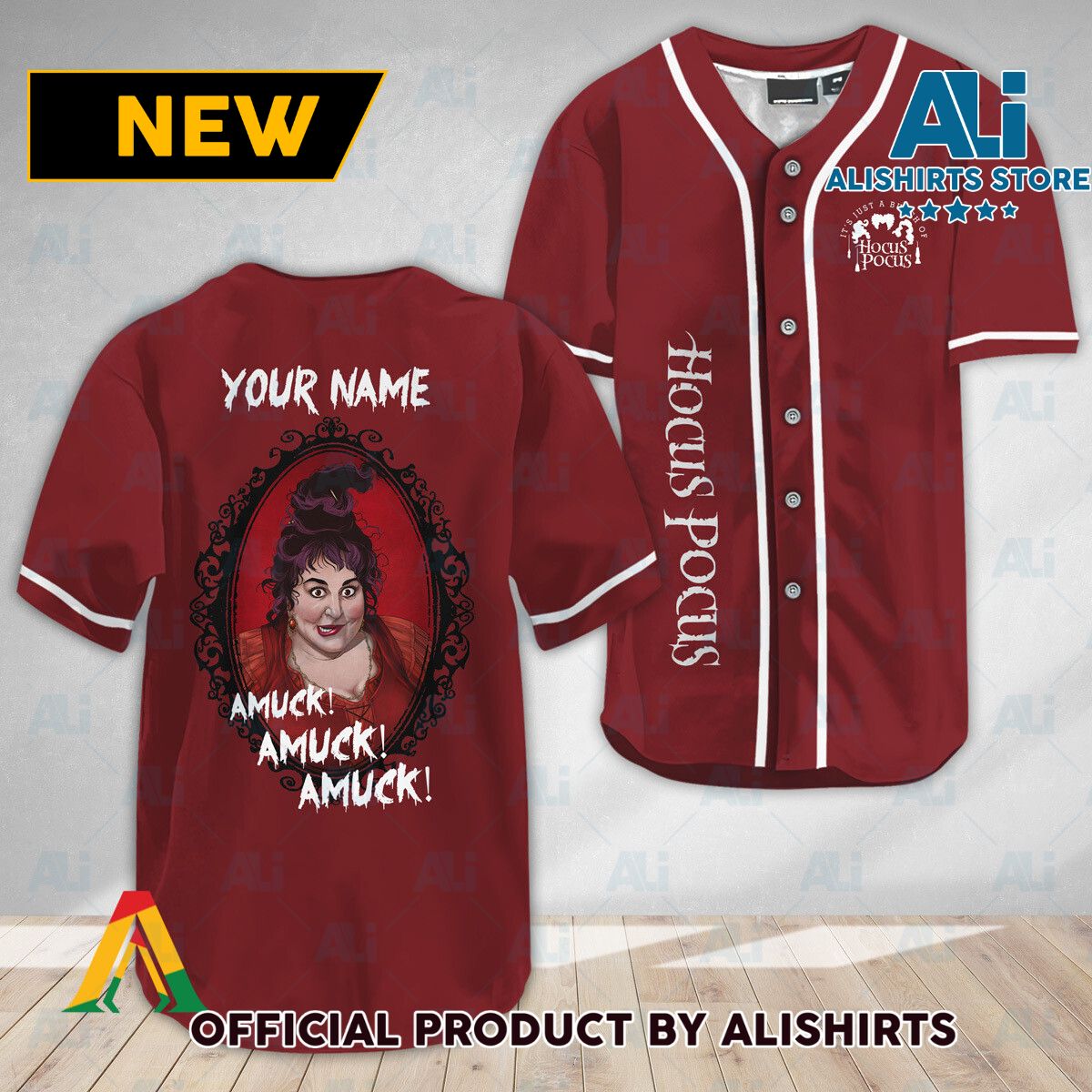 Personalized Hocus Pocus Halloween Witches Baseball Jersey