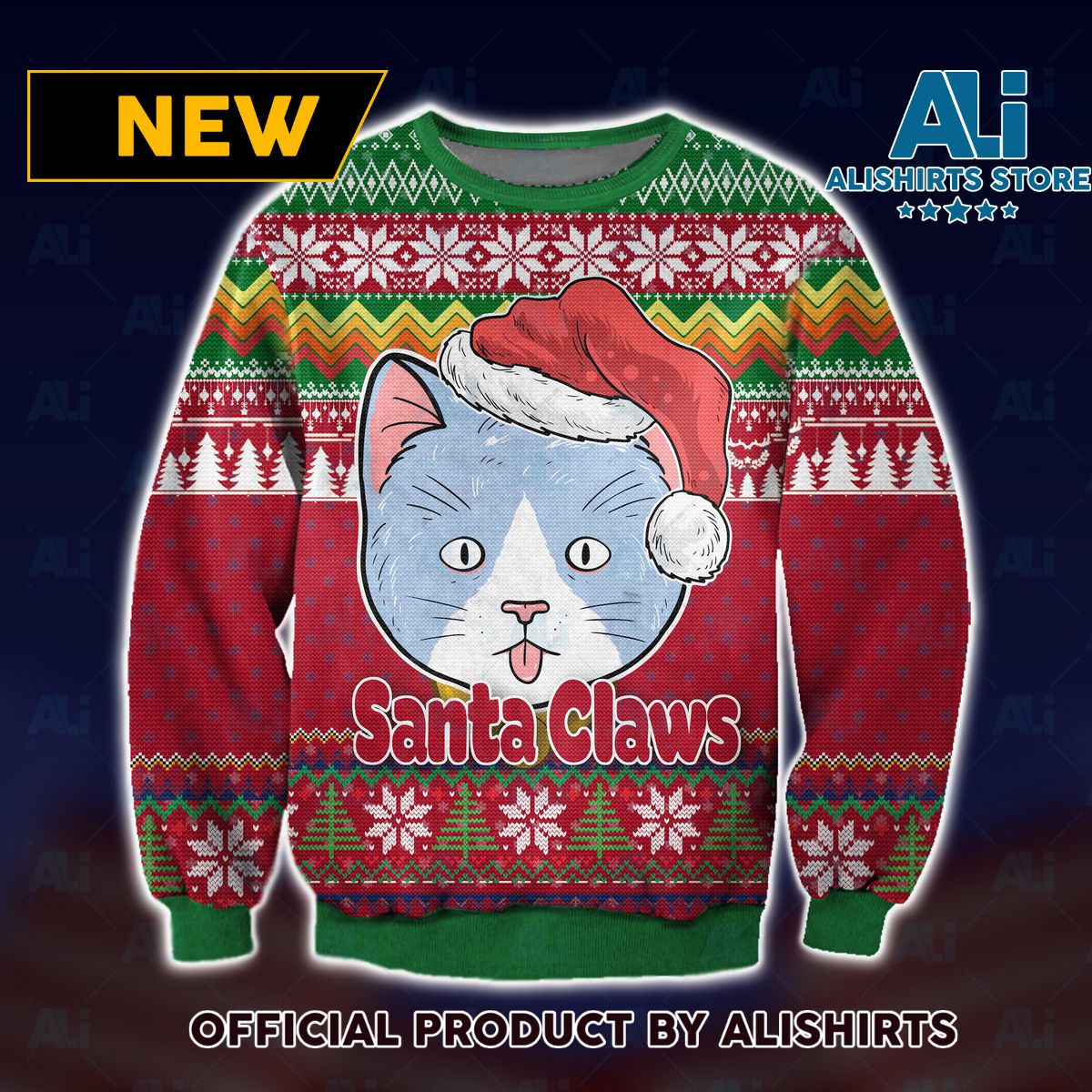 Santa Claws Ugly Christmas Sweater