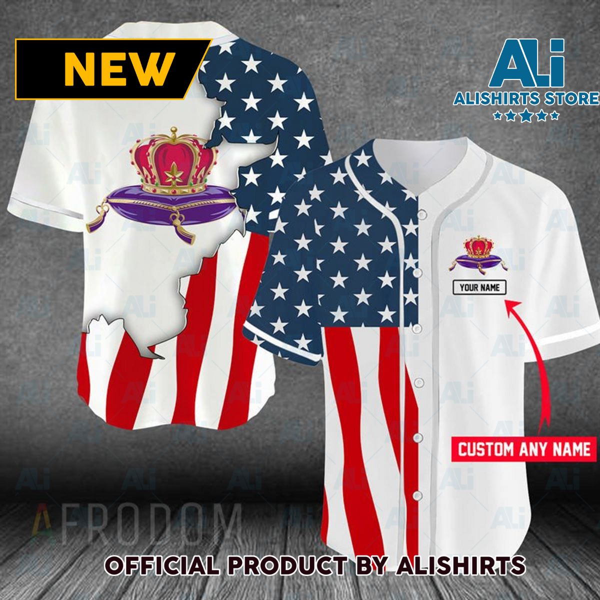 Personalized US Flag Crown Royal Baseball Jersey