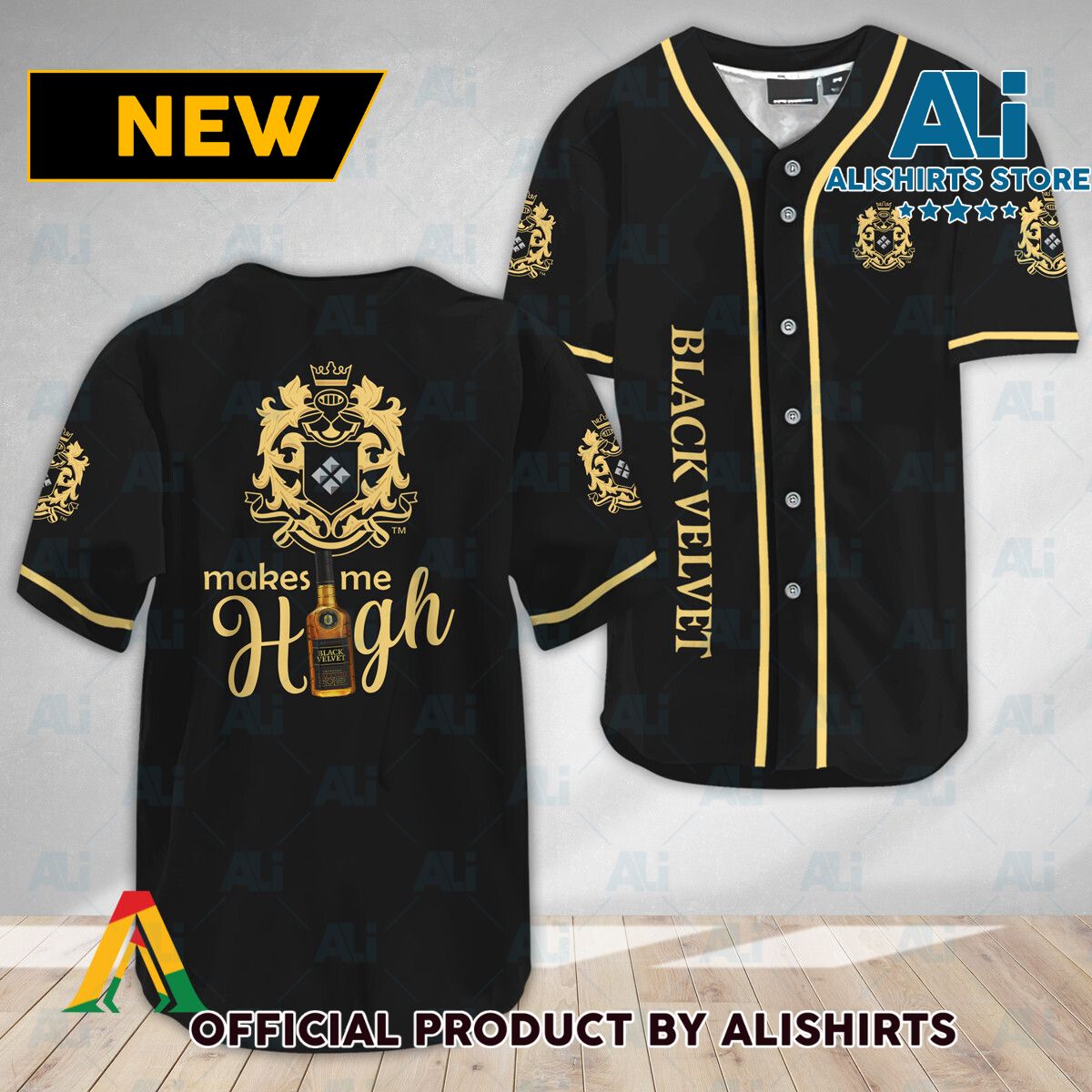 Black Velvet Whisky Make Me High Baseball Jersey