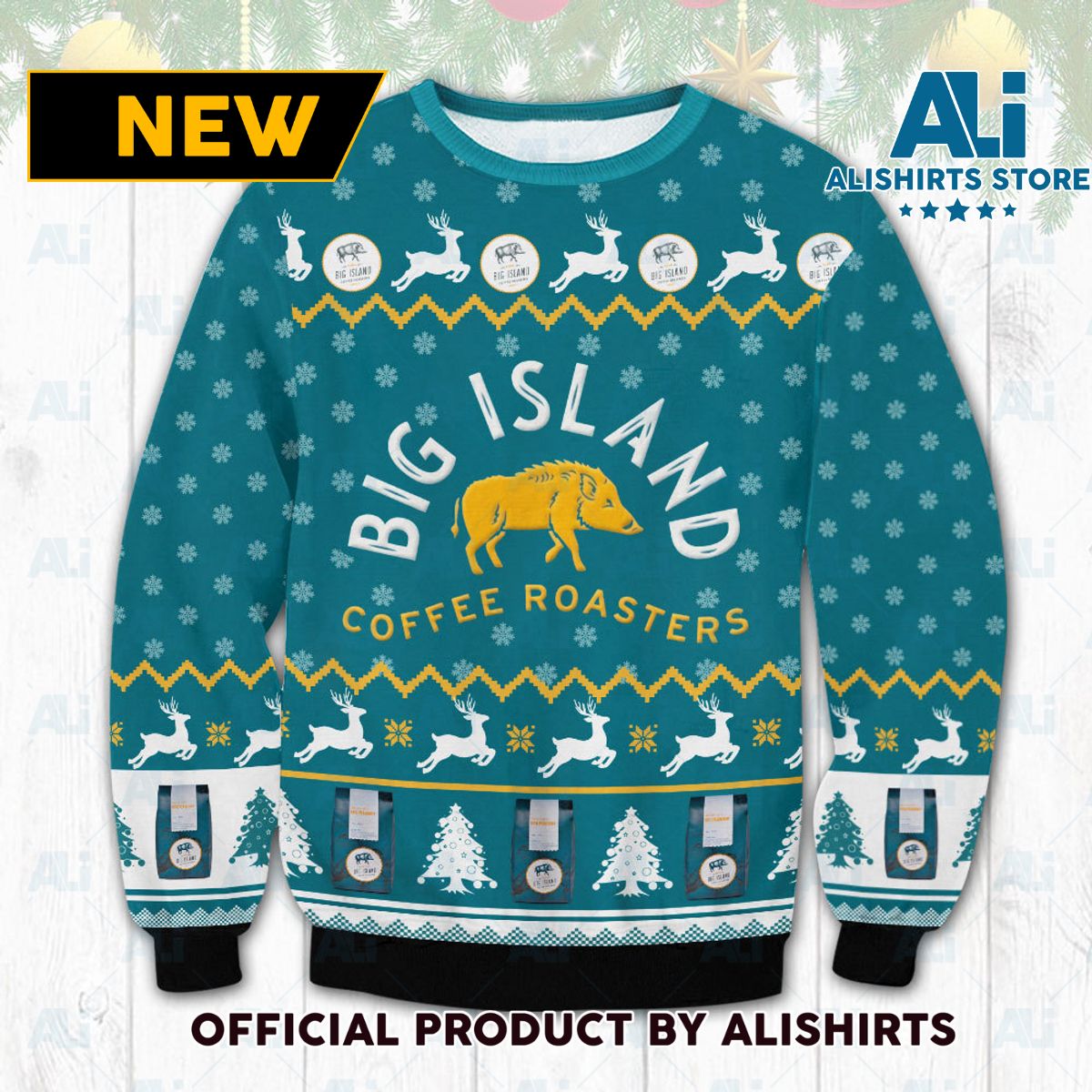 Big Island Coffee Roasters Ugly Christmas Sweater