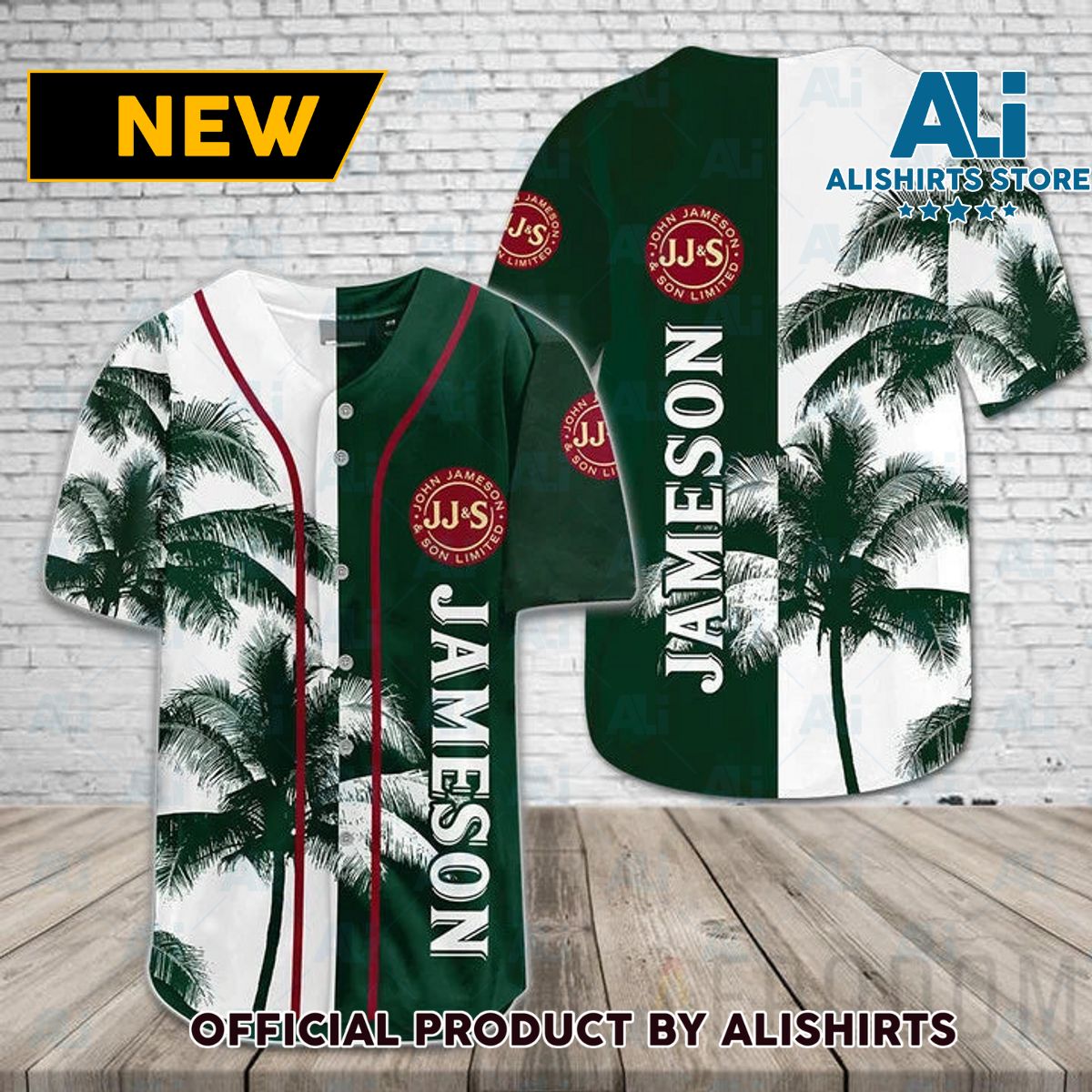 Jameson Tropical Coconut Trees Baseball Jersey