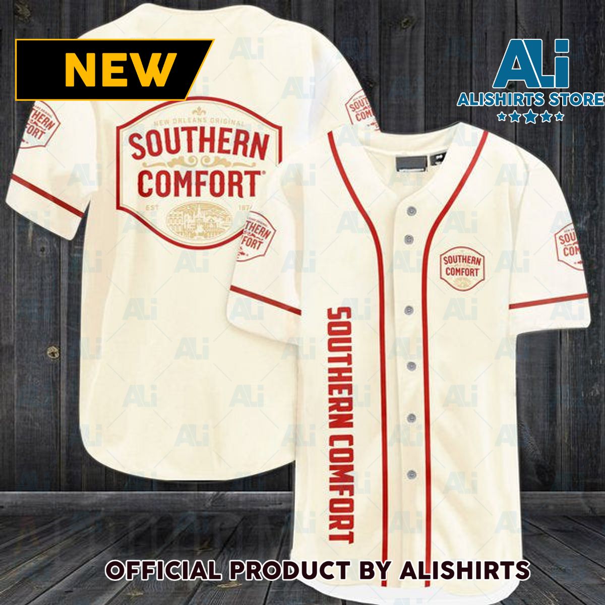 Beige Southern Comfort Baseball Jersey