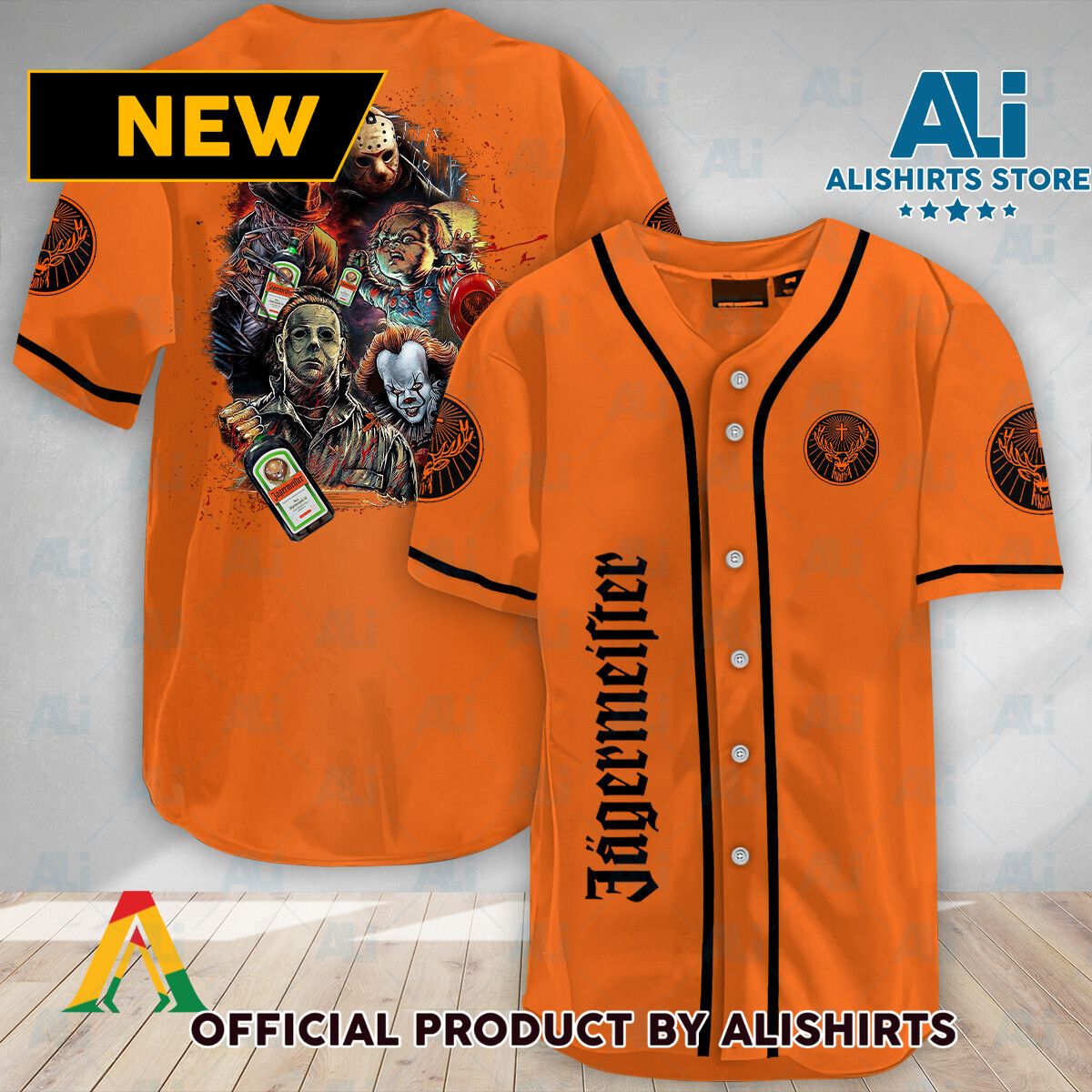 Halloween Horror Characters Jagermeister Baseball Jersey