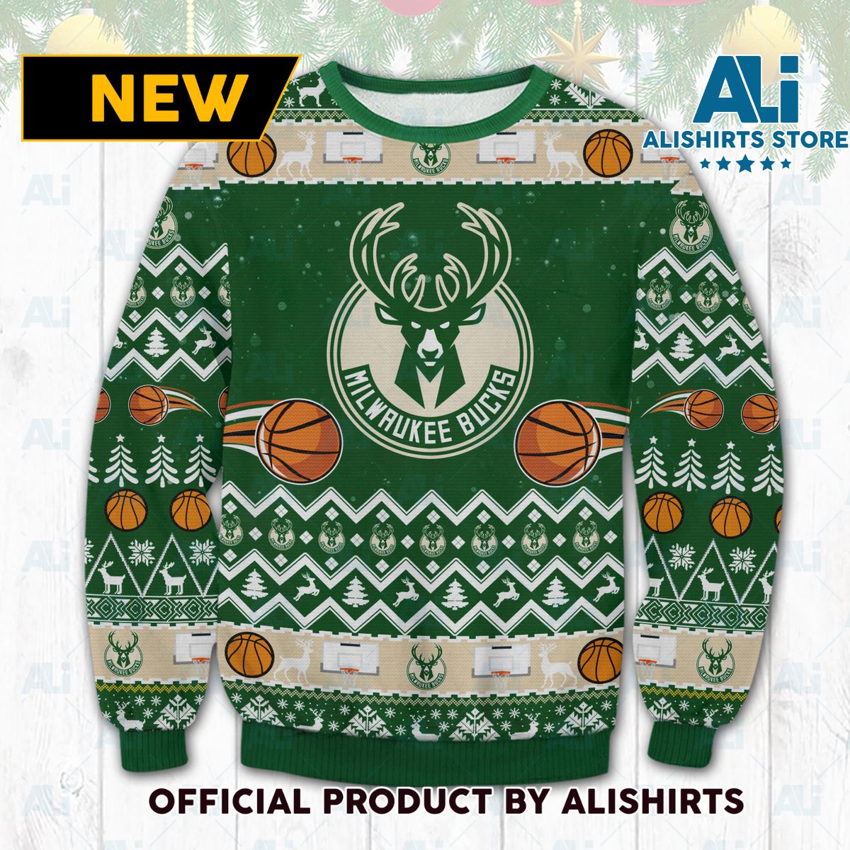 Milwaukee Bucks Ugly Christmas Sweater