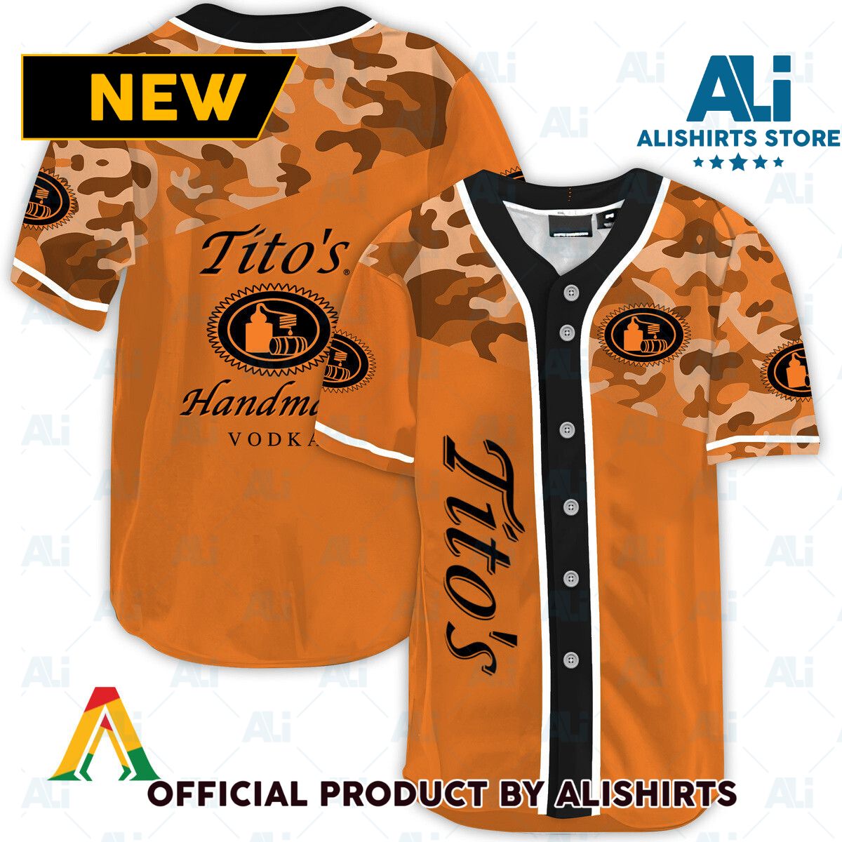 Classic Camouflage Tito's Vodka Baseball Jersey