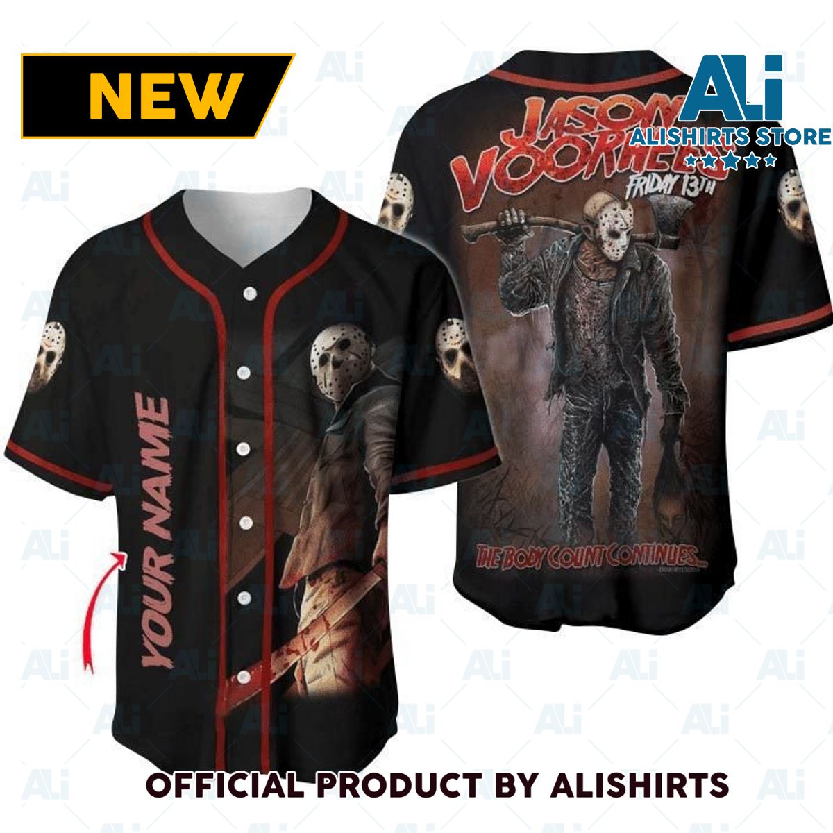 Personalized Horror Jason Voorhees Friday The 13th Baseball Jersey