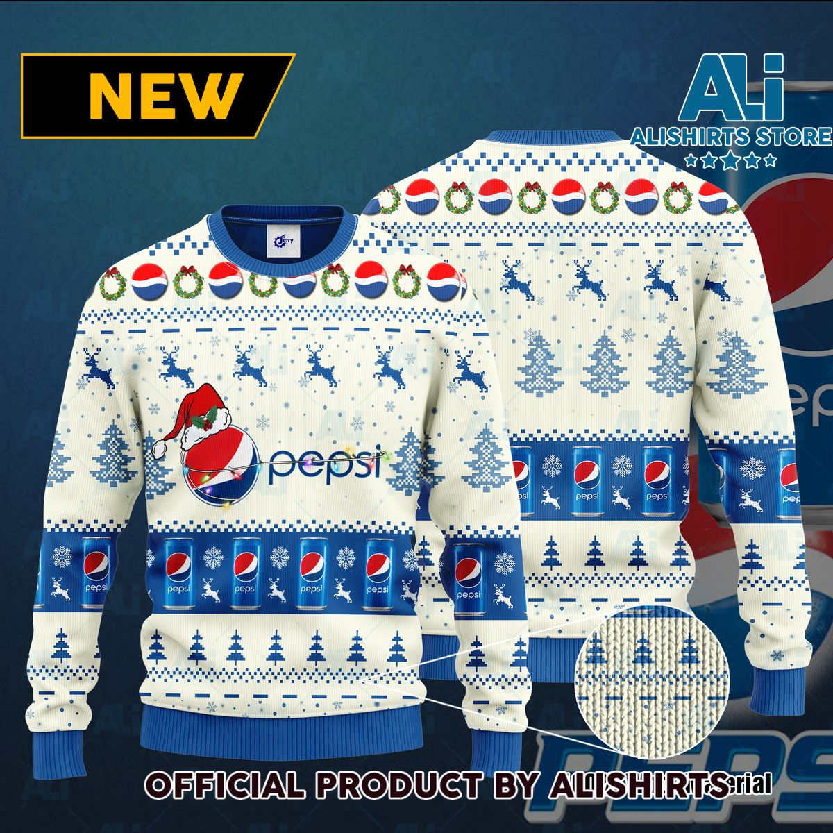 Pepsi Santa Hat Christmas Ugly Christmas Sweater