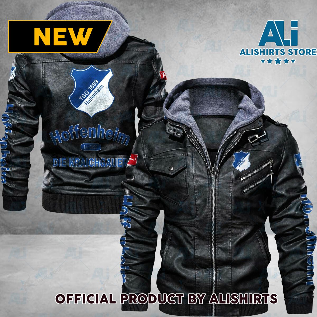 Bundesliga TSG Hoffenheim Logo Leather Jacket