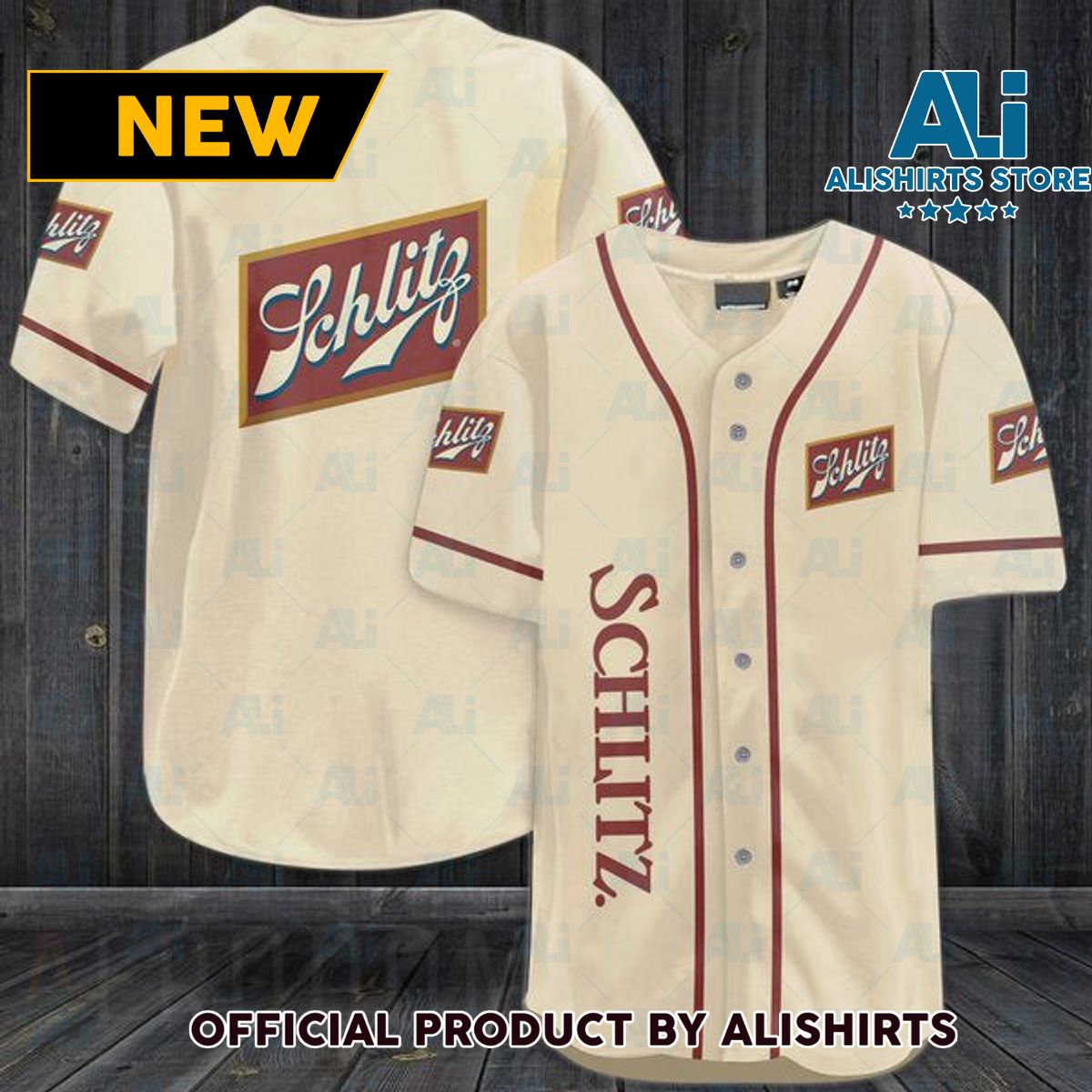 Beige Schlitz Beer Baseball Jersey