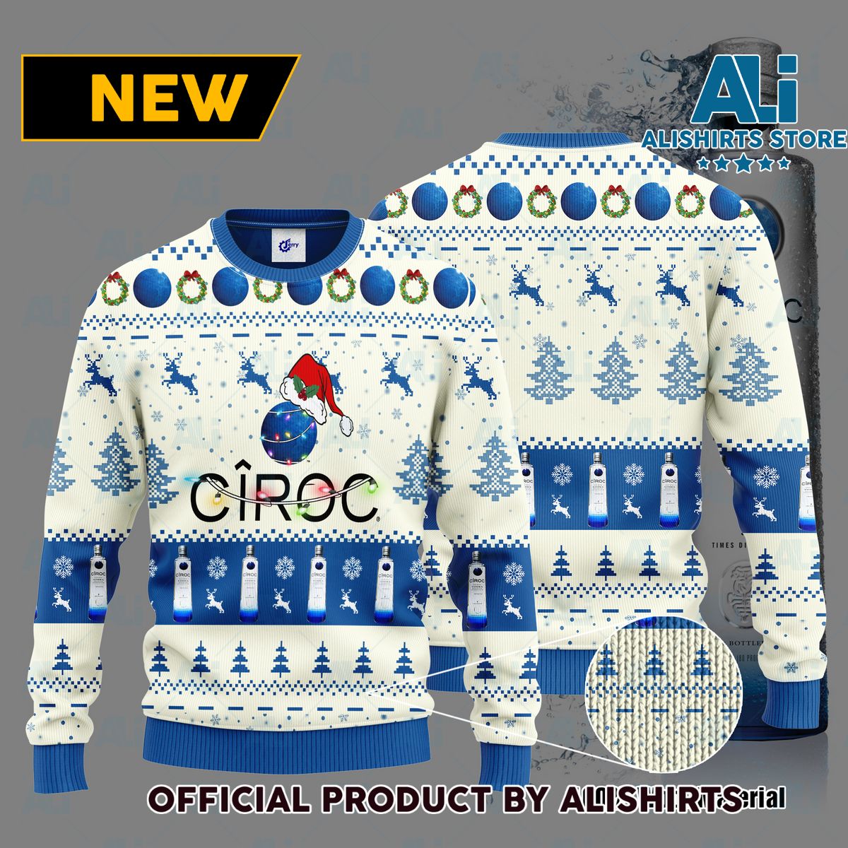 Ciroc Santa Hat Christmas Ugly Christmas Sweater