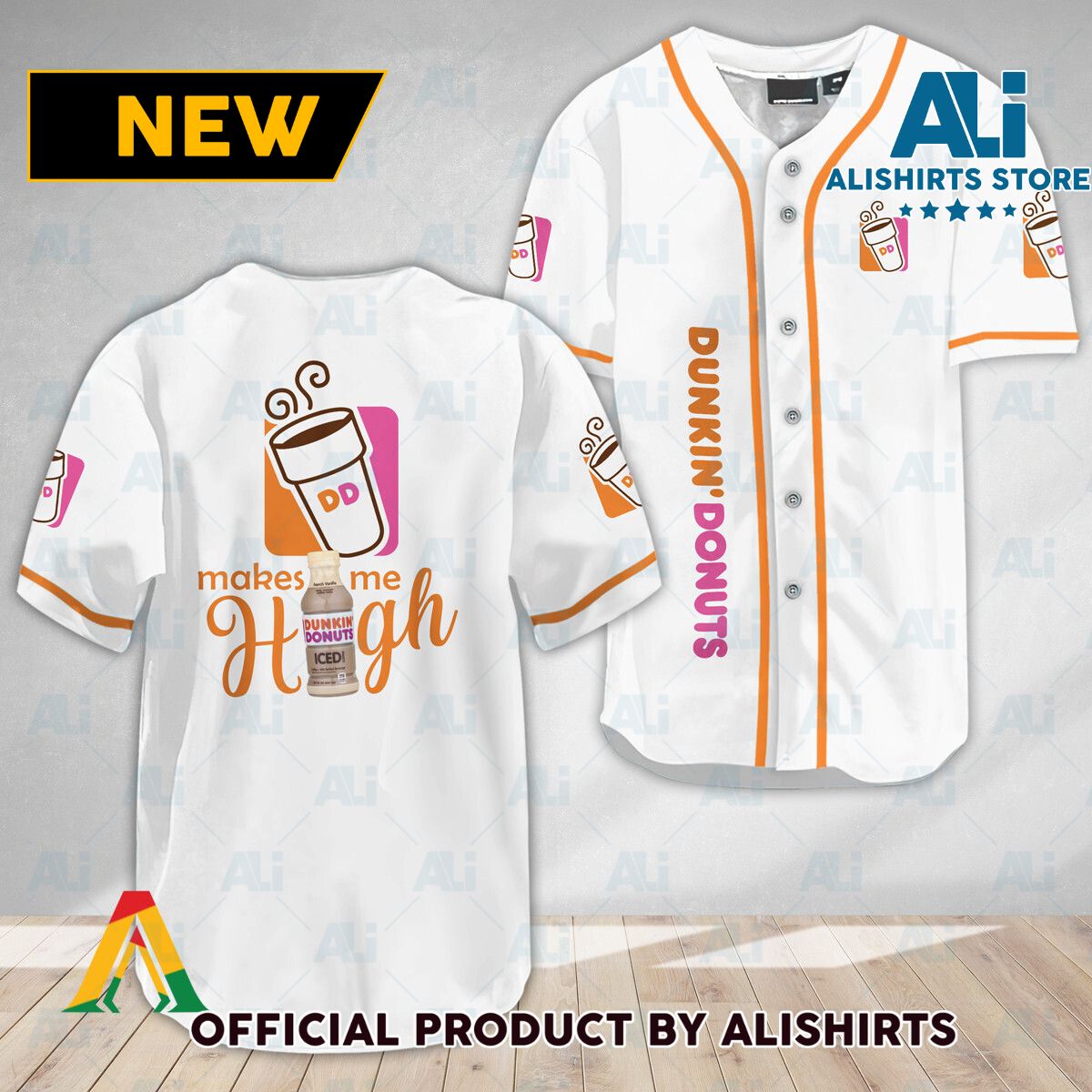 Dunkin Donut Make Me High Baseball Jersey