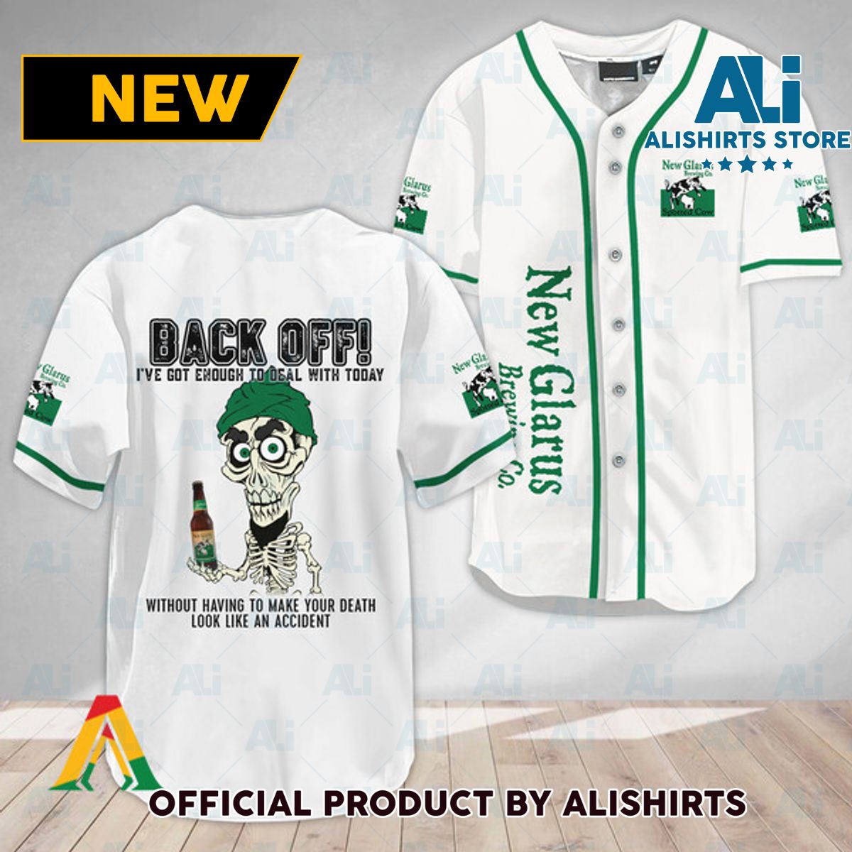 Achmed Back Off With New Glarus Beer Baseball Jersey