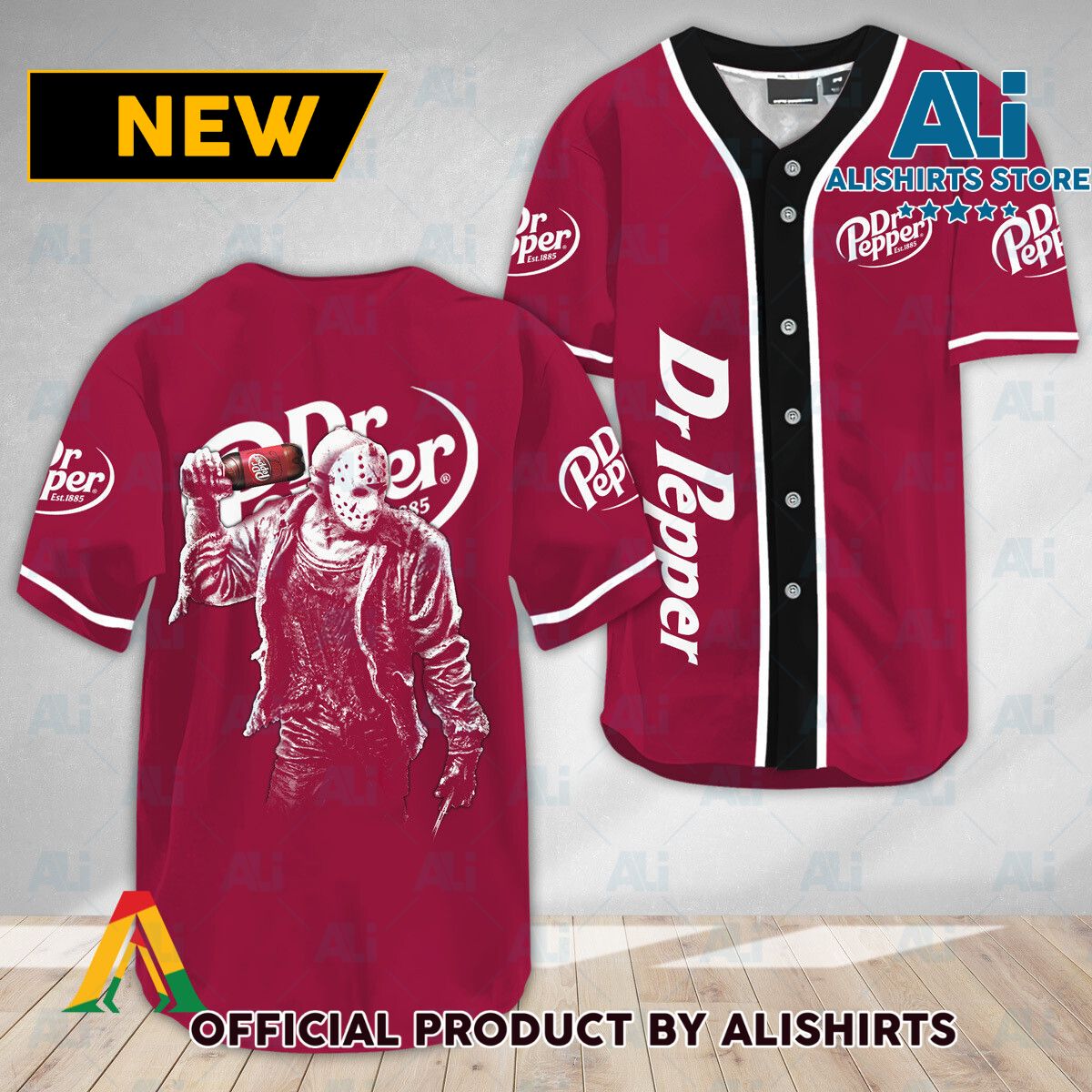 Horror Jason Voorhees Dr Pepper Baseball Jersey