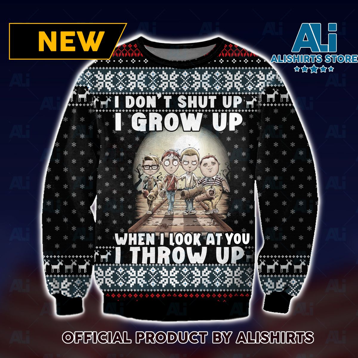 I don’t shut up I Grow Up Stand By Me 1986 Ugly Christmas Sweater