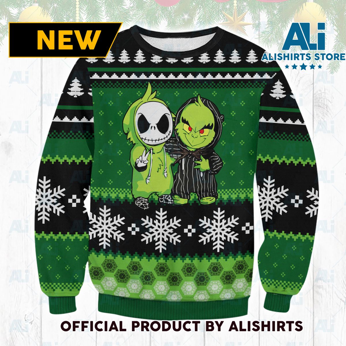 Jack And Grinch Ugly Christmas Sweater