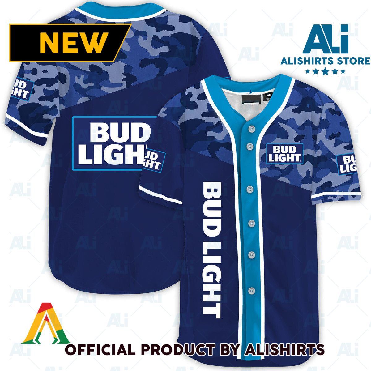 Classic Camouflage Bud Light Baseball Jersey