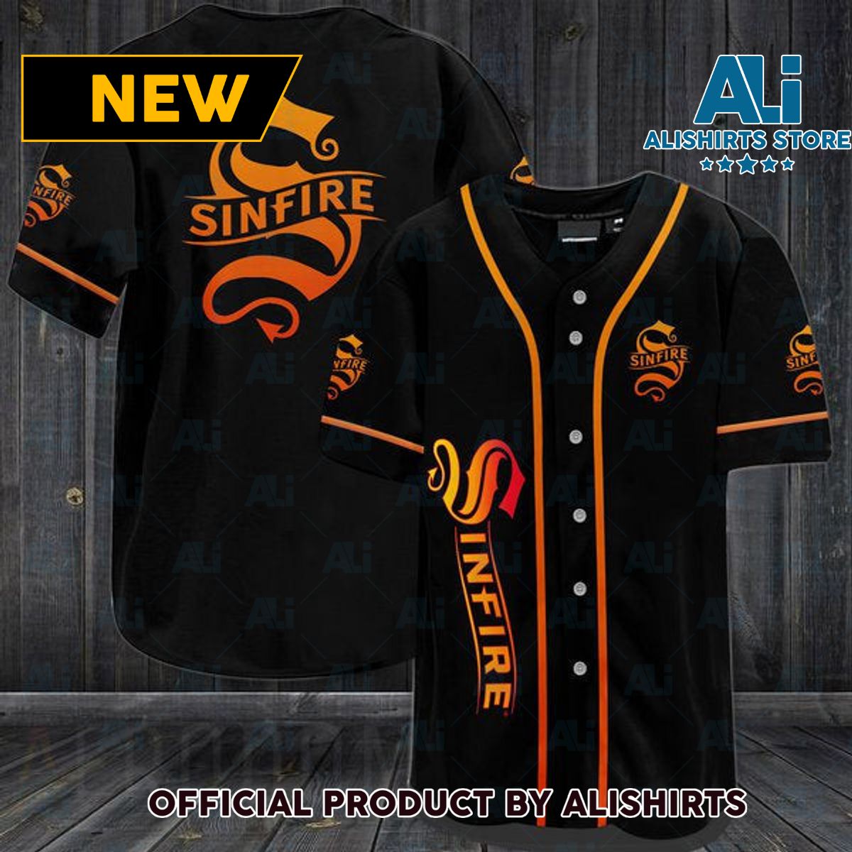 Black Sinfire Cinnamon Whisky Baseball Jersey