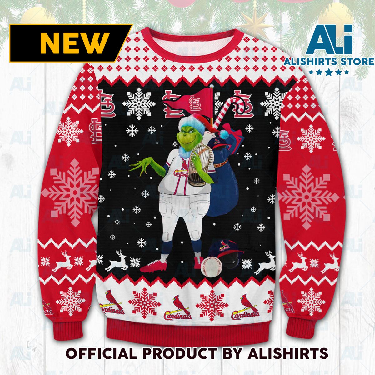 Cardinals Grinch Christmas Ugly Sweater