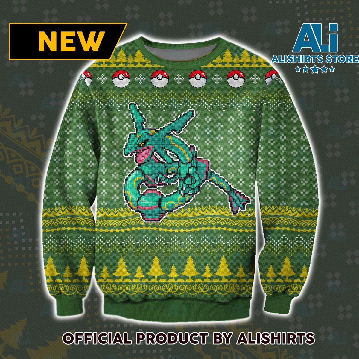 Pokemon Rayquaza Ugly Christmas Sweater