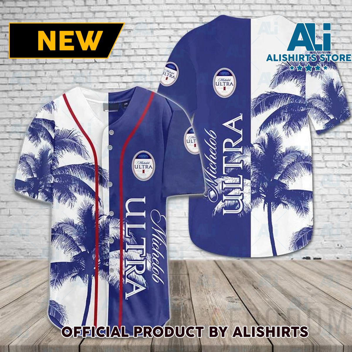 Michelob ULTRA Tropical Coconut Trees Baseball Jersey
