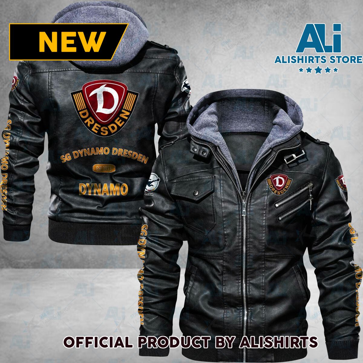 Bundesliga Dynamo Dresden Logo Leather Jacket