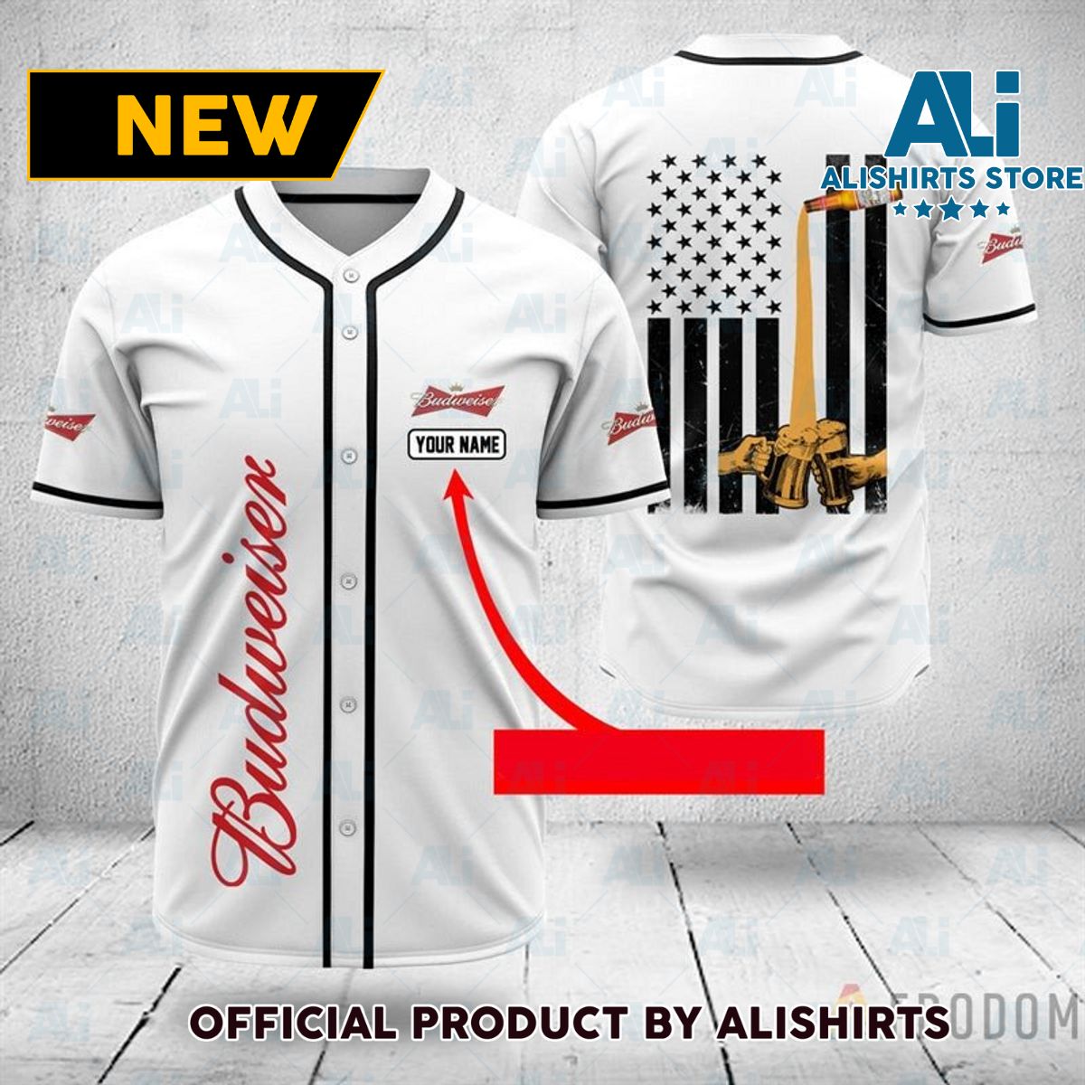 Custom Name Budweiser Beer Jersey Shirt