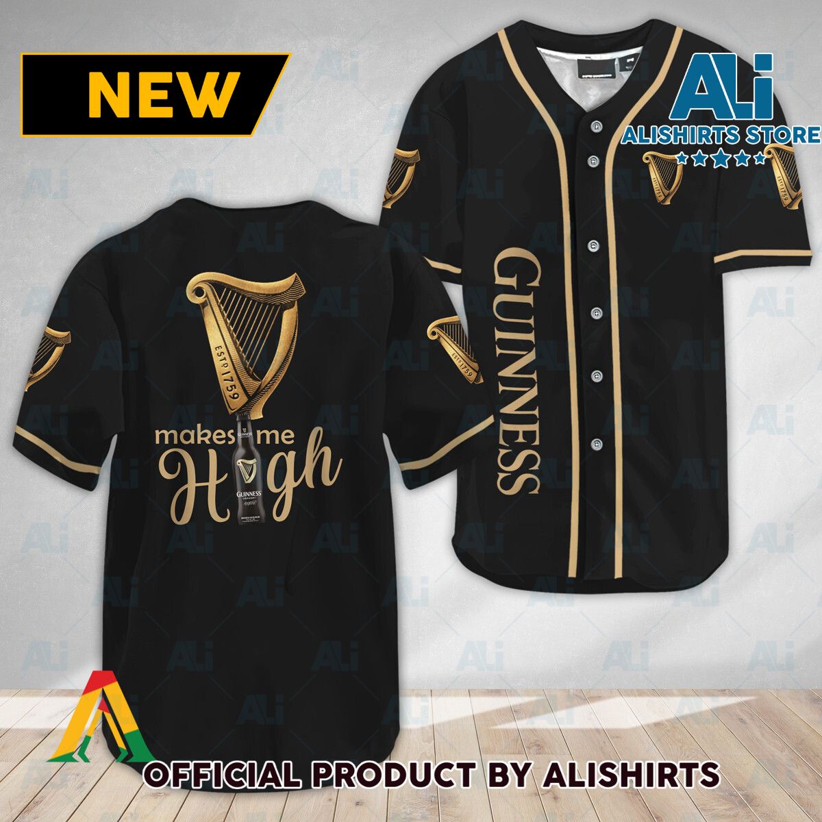 Guinness Beer Make Me High Baseball Jersey