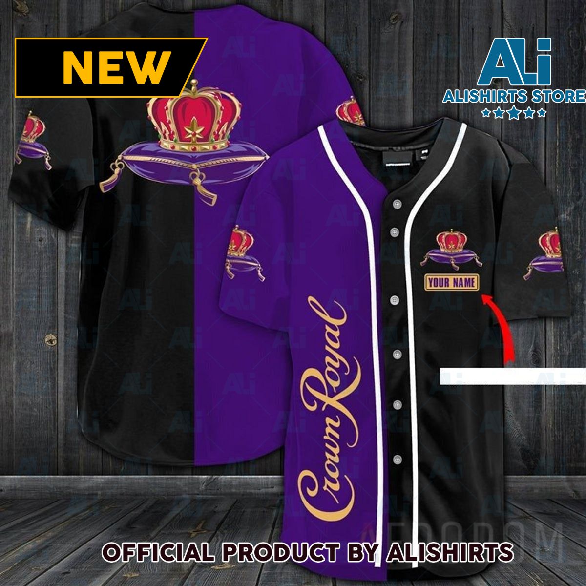 Custom Name Multicolor Crown Royal Jersey Shirt