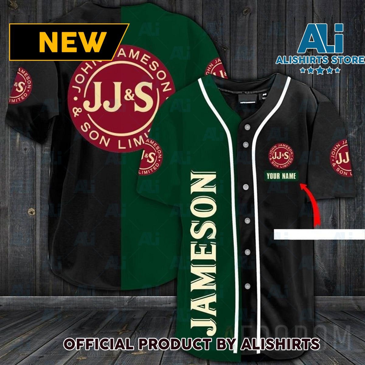 Personalized Jameson Whiskey Baseball Jersey Shirt