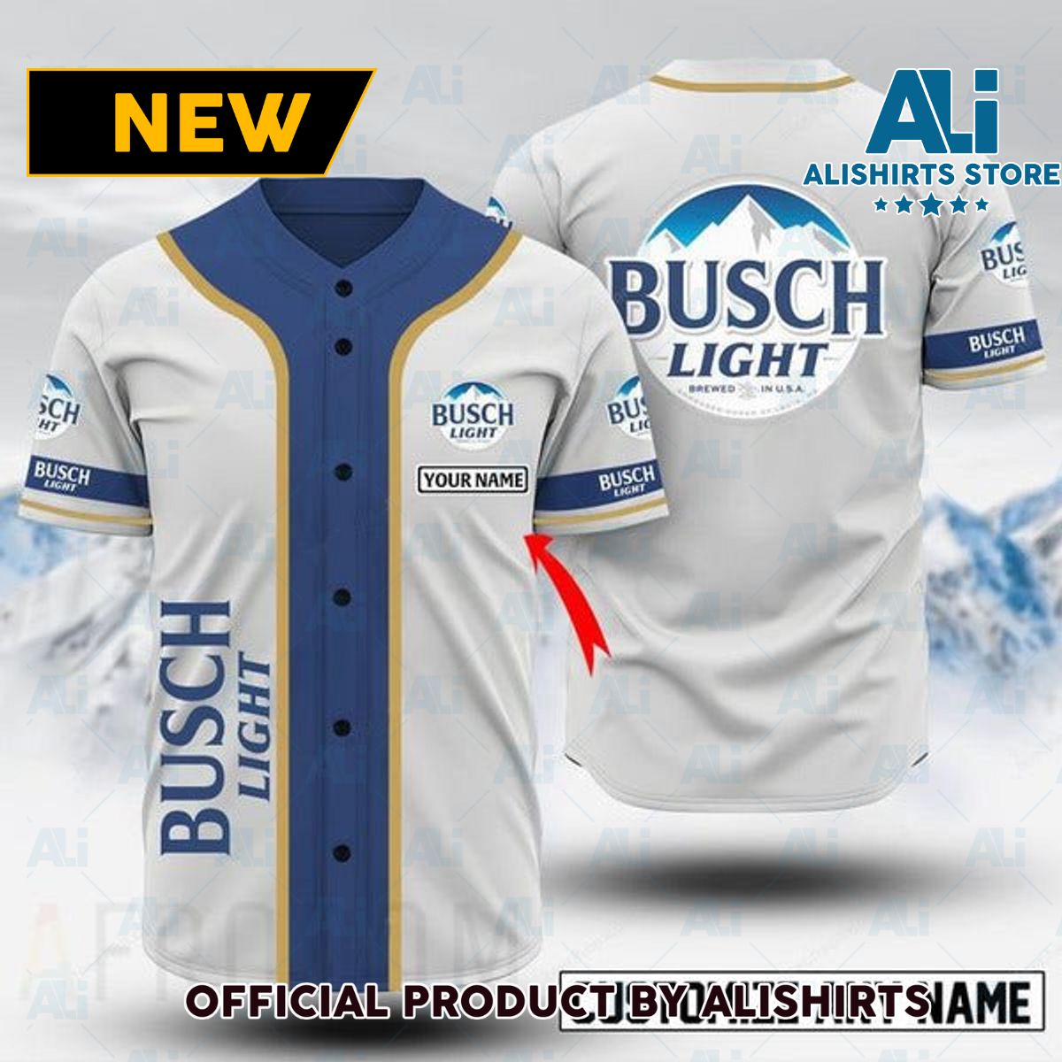 Personalized Basic Busch Light Baseball Jersey